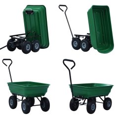 Vidaxl Vrtni ročni voziček 300 kg 75 L zelen