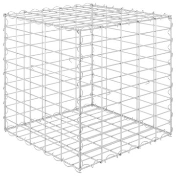 Vidaxl Kockasta visoka greda gabion iz jeklene žice 50x50x50 cm
