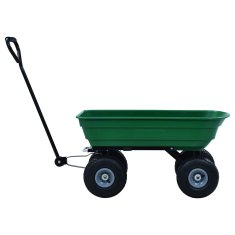 Vidaxl Vrtni ročni voziček 300 kg 75 L zelen