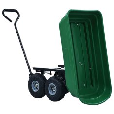 Vidaxl Vrtni ročni voziček 300 kg 75 L zelen