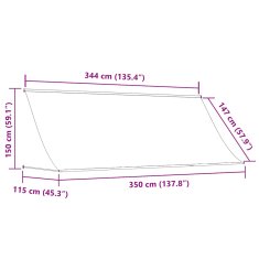 Vidaxl Zložljiva tenda 350x150 cm krem