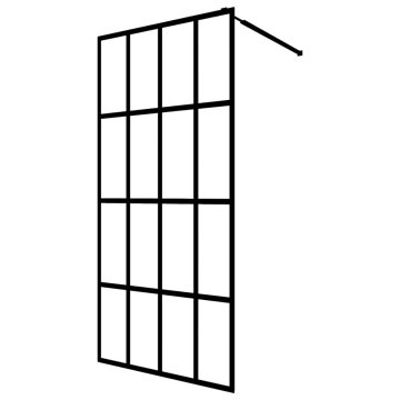 Vidaxl Steklena pregrada za tuš mlečno kaljeno steklo 80x195 cm