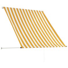 Vidaxl Zložljiva tenda 150x150 cm rumena in bela