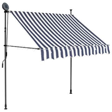 Vidaxl Ročno zložljiva tenda z LED lučkami 100 cm modra in bela