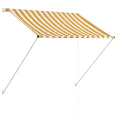Vidaxl Zložljiva tenda 100x150 cm rumena in bela