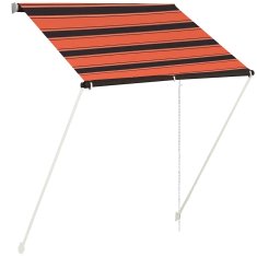 Vidaxl Zložljiva tenda 150x150 cm oranžna in rjava