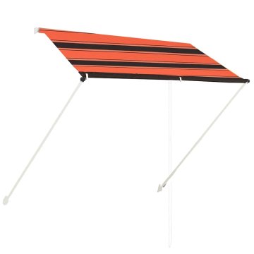 Vidaxl Zložljiva tenda 200x150 cm oranžna in rjava