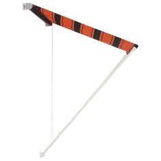 Vidaxl Zložljiva tenda 400x150 cm oranžna in rjava