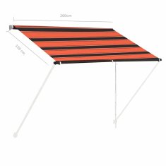 Vidaxl Zložljiva tenda 200x150 cm oranžna in rjava