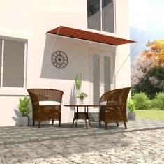 Vidaxl Zložljiva tenda 300x150 cm oranžna in rjava