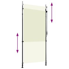 Vidaxl Zunanje rolo senčilo 100x270 cm krem