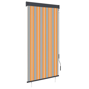 Vidaxl Zunanje rolo senčilo 100x250 cm rumeno in modro