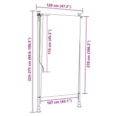 Vidaxl Zunanje rolo senčilo 120x270 cm antracitno