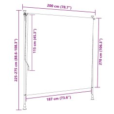Vidaxl Zunanje rolo senčilo 200x270 cm krem