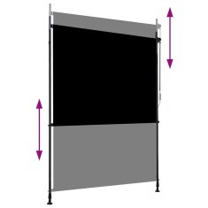 Vidaxl Zunanje rolo senčilo 150x270 cm antracitno