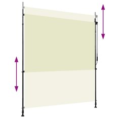 Vidaxl Zunanje rolo senčilo 200x270 cm krem