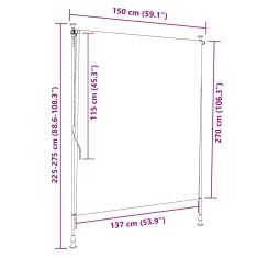 Vidaxl Zunanje rolo senčilo 150x270 cm krem