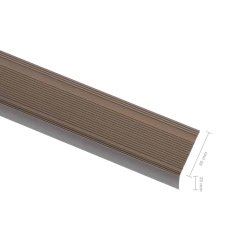 Vidaxl Obrobe za stopnice L-oblike 15 kosov aluminij 90 cm rjave