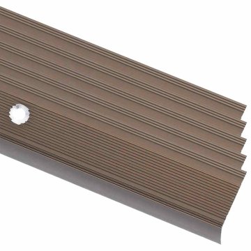 Vidaxl Obrobe za stopnice L-oblike 5 kosov aluminij 100 cm rjave