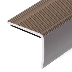 Vidaxl Obrobe za stopnice L-oblike 15 kosov aluminij 90 cm rjave