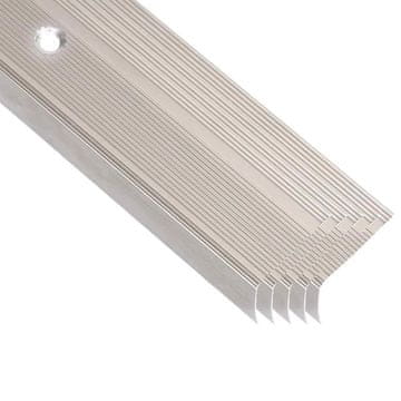 Vidaxl Obroba za stopnice L-oblike 5 kos aluminij 100 cm barva penine