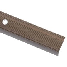 Vidaxl Obrobe za stopnice L-oblike 15 kosov aluminij 100 cm rjave
