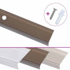 Vidaxl Obrobe za stopnice L-oblike 5 kosov aluminij 100 cm rjave