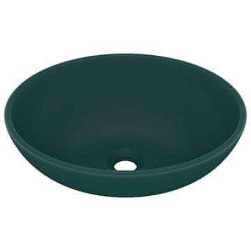 Vidaxl Razkošen umivalnik ovalen mat 40x33 cm keramičen