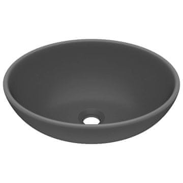 Vidaxl Razkošen umivalnik ovalen mat 40x33 cm keramičen