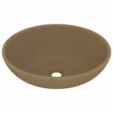 Vidaxl Razkošen umivalnik ovalen mat 40x33 cm keramičen