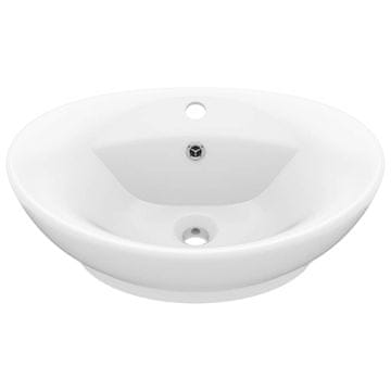 Vidaxl Razkošen umivalnik ovalen mat 58,5x39 cm keramika