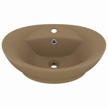 Vidaxl Razkošen umivalnik ovalen mat 58,5x39 cm keramika