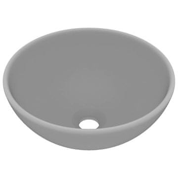 Vidaxl Razkošen umivalnik okrogel mat 32,5x14 cm keramičen
