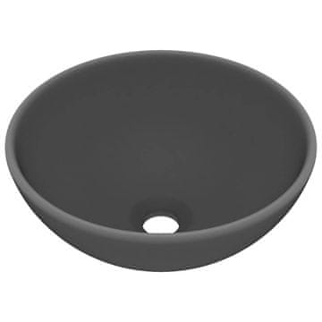 Vidaxl Razkošen umivalnik okrogel mat 32,5x14 cm keramičen