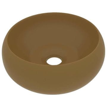 Vidaxl Razkošen umivalnik okrogel mat 40x15 cm keramičen