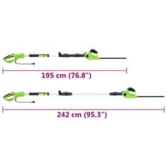 Vidaxl Električne teleskopske škarje za živo mejo 41 cm 550 W