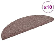 Vidaxl Preproge za stopnice samolepilne 10 kosov 56x17x3 cm svetlo rjave polkrožne