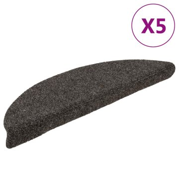 Vidaxl Preproge za stopnice samolepilne 5 kosov 56x17x3 cm antracitne polkrožne