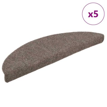 Vidaxl Preproge za stopnice, samolepilne, 5 kosov, 56x17x3 cm, bež, polkrožne