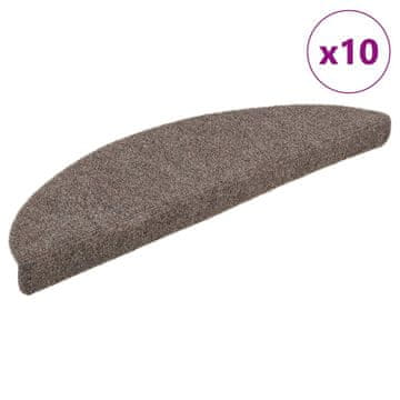 Vidaxl Preproge za stopnice, samolepilne, 10 kosov, 56x17x3 cm, bež, polkrožne