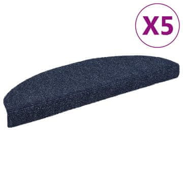 Vidaxl Preproge za stopnice, samolepilne, 5 kosov, 65 x 21 x 4 cm, modre, polkrožne, velike