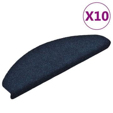 Vidaxl Preproge za stopnice samolepilne 10 kosov 65x21x4 cm temno modre polkrožne velike
