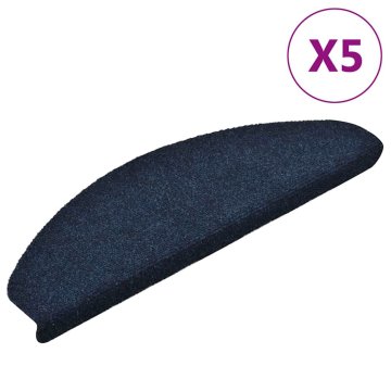 Vidaxl Preproge za stopnice, samolepilne, 5 kosov, 65x21x4 cm, temno modre, polkrožne, velike
