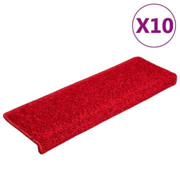 Vidaxl Stopniščne preproge 10 kosov 65x21x4 cm rdeče pravokotne