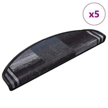 Vidaxl Samolepilne preproge za stopnice 5 kosov 65x21x4cm črne in sive