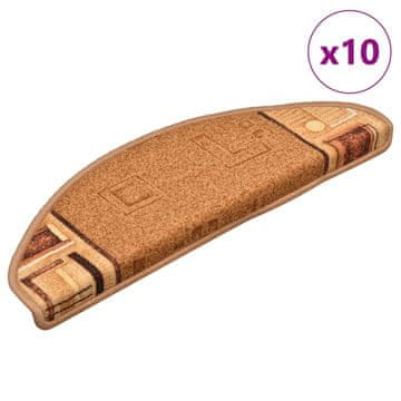Vidaxl Samolepilne preproge za stopnice 10 kosov 65x21x4 cm bež