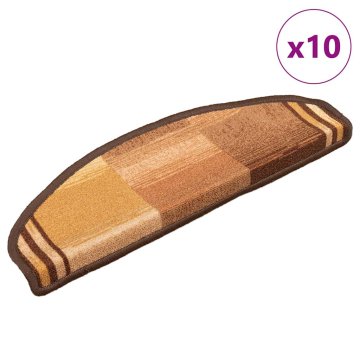 Vidaxl Samolepilne preproge za stopnice 10 kosov 65x21x4 cm rjave