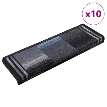 Vidaxl Samolepilne preproge za stopnice 10kosov 65x21x4cm črne in sive