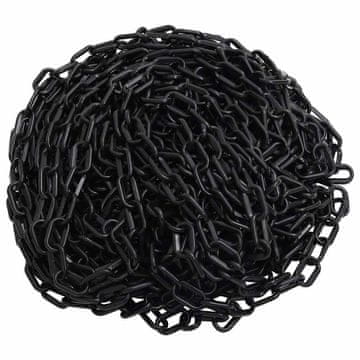 Vidaxl Opozorilna veriga črna 100 m Ø8 mm plastika