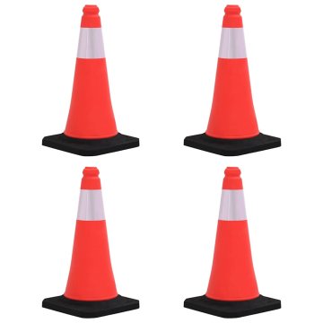 Vidaxl Odsevni prometni stožci z močnimi podstavki 4 kosi 50 cm